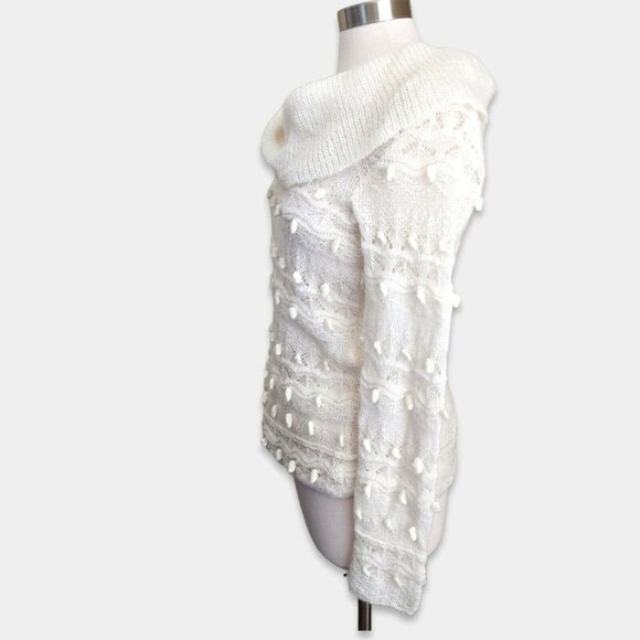 Anthropologie Tapemeasure 3D Crochet Sweater Boho Mohair Wool Cowl Neck - Picture 6 of 12